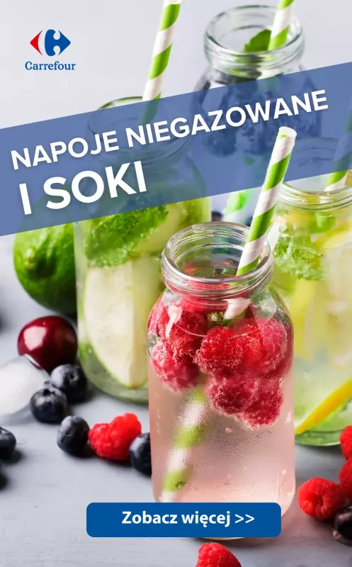 Carrefour - gazetka promocyjna Napoje niegazowane i soki - sprawdź super oferty od wtorku 18.02 do soboty 22.02