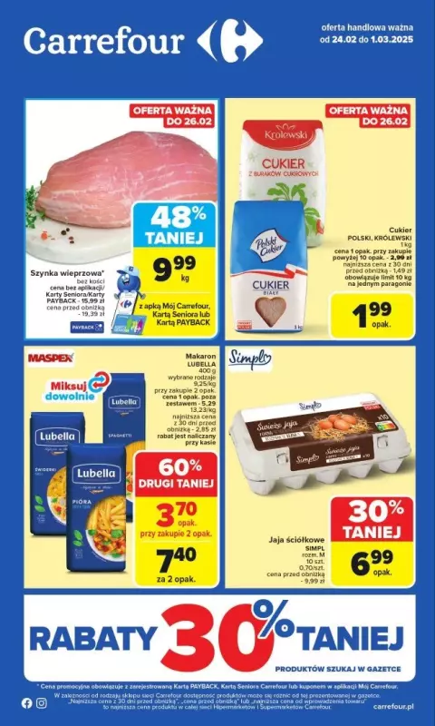 Carrefour - gazetka promocyjna Gazetka Carrefour od poniedziałku od poniedziałku 24.02 do soboty 01.03