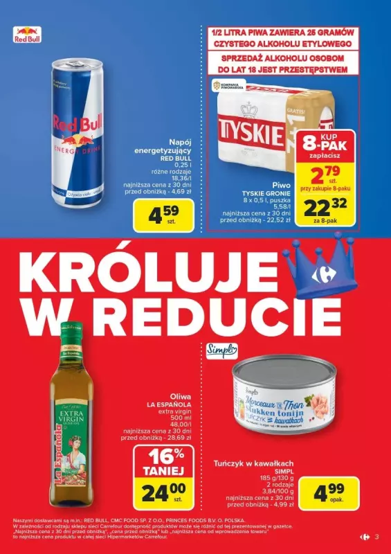 Carrefour - gazetka promocyjna Gazetka Carrefour króluje w Reducie od poniedziałku 24.02 do soboty 01.03 - strona 3