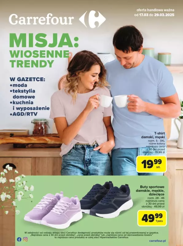 Carrefour - gazetka promocyjna Gazetka Wiosenne Trendy od poniedziałku 17.03 do soboty 29.03