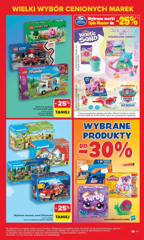 Carrefour - gazetka promocyjna Gazetka Znane marki, okazyjne ceny od poniedziałku 05.05 do soboty 17.05 - strona 47