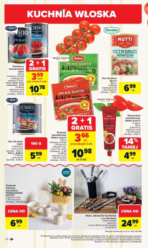 Carrefour - gazetka promocyjna Gazetka Kuchnia Włoska  do soboty 24.05 - strona 12