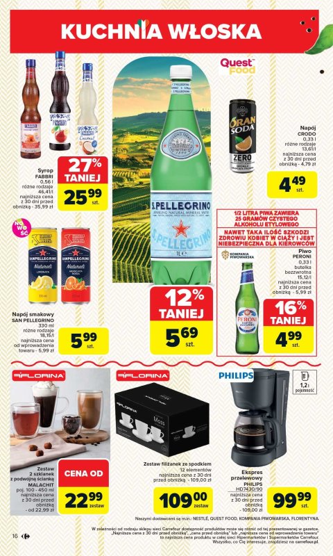 Carrefour - gazetka promocyjna Gazetka Kuchnia Włoska od poniedziałku 12.05 do soboty 24.05 - strona 16