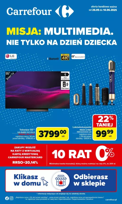 Carrefour - gazetka promocyjna Gazetka Multimedia od poniedziałku 26.05 do soboty 14.06
