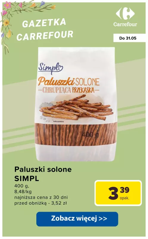 Carrefour - gazetka promocyjna Przekąski do -50% na drugi produkt od wtorku 27.05 do soboty 31.05 - strona 8