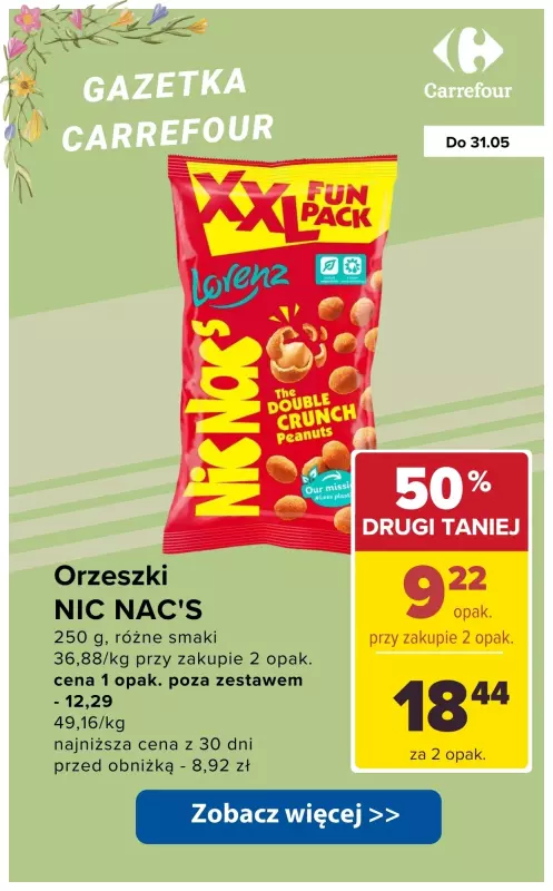 Carrefour - gazetka promocyjna Przekąski do -50% na drugi produkt od wtorku 27.05 do soboty 31.05 - strona 4