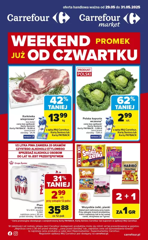 Carrefour - gazetka promocyjna Weekend promek już od czwartku od czwartku 29.05 do soboty 31.05