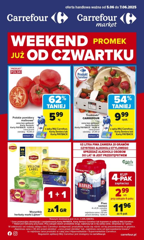 Carrefour - gazetka promocyjna Gazetka Weekend promek już od czwartku  do soboty 07.06