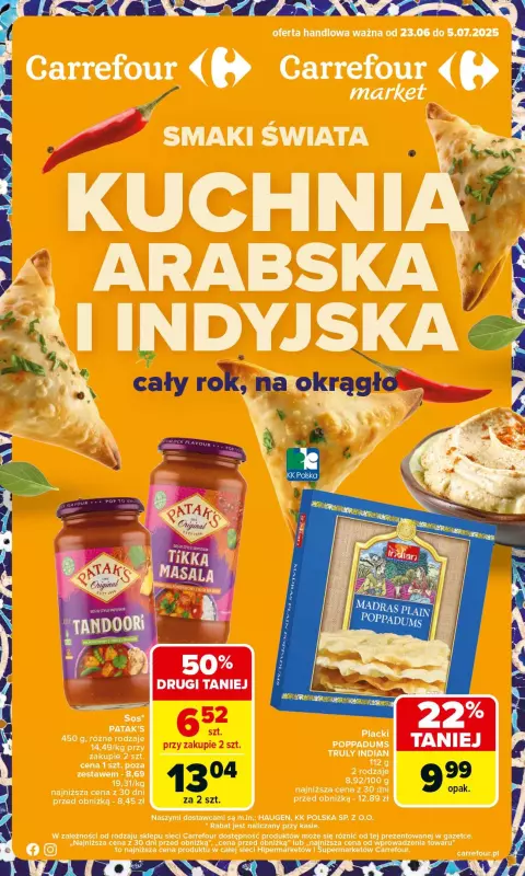 Carrefour - gazetka promocyjna Gazetka Smaki świata od poniedziałku 23.06 do soboty 05.07