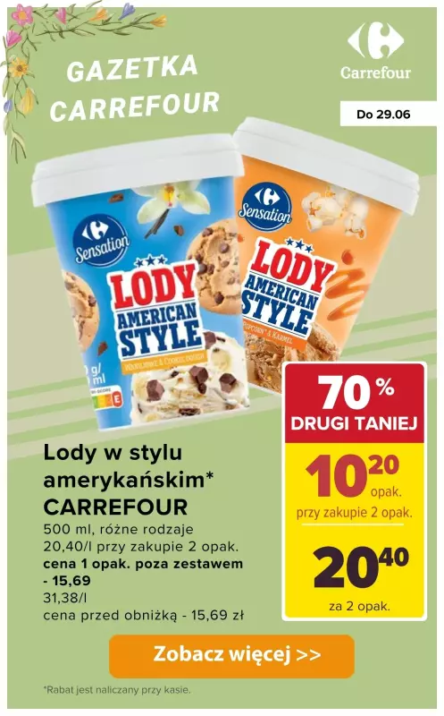 Carrefour - gazetka promocyjna LODY na koniec szkoły   - strona 2