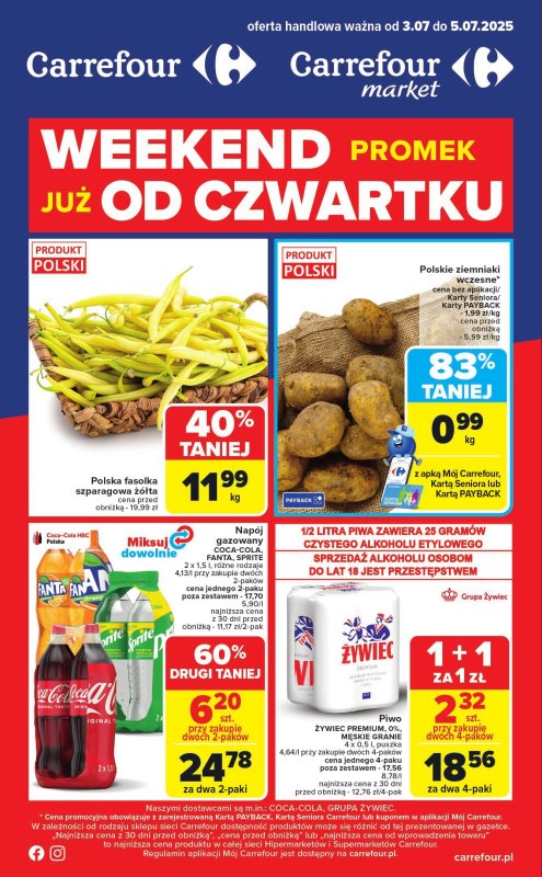 Carrefour - gazetka promocyjna Gazetka Weekend promek już od czwartku od czwartku 03.07 do soboty 05.07