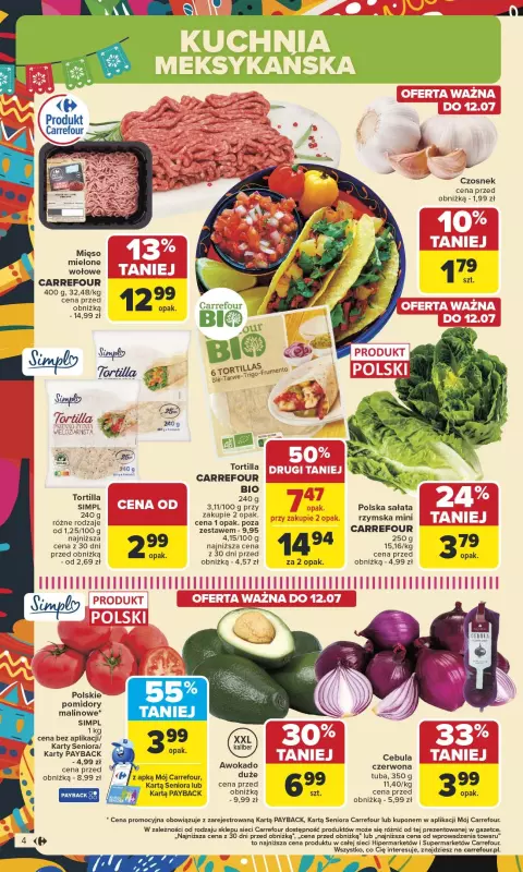 Carrefour - gazetka promocyjna Gazetka Kuchnia meksykańska od poniedziałku 07.07 do soboty 19.07 - strona 4