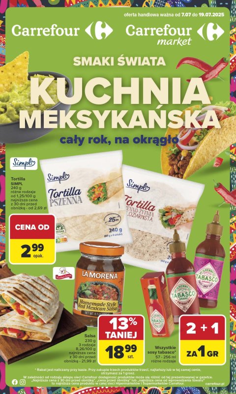 Carrefour - gazetka promocyjna Gazetka Kuchnia meksykańska  do soboty 19.07