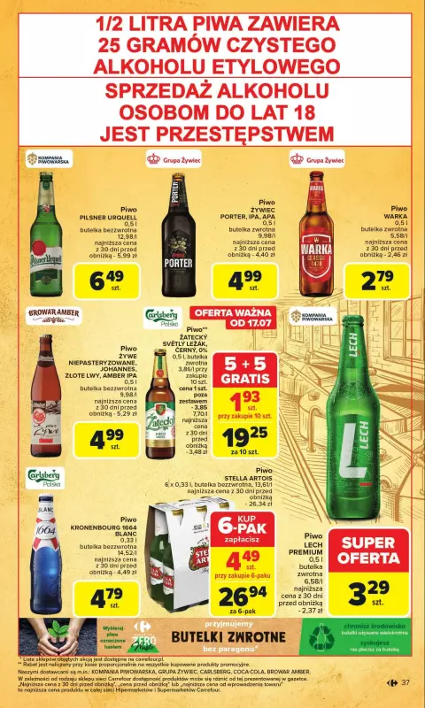 Carrefour - gazetka promocyjna Gazetka Carrefour od poniedziałku od poniedziałku 14.07 do soboty 19.07 - strona 39