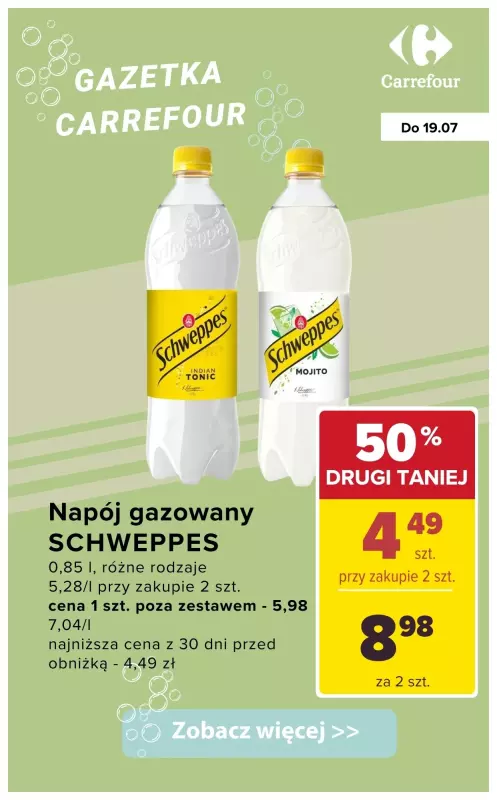 Carrefour - gazetka promocyjna Napoje gazowane do -50% od wtorku 15.07 do soboty 19.07 - strona 4