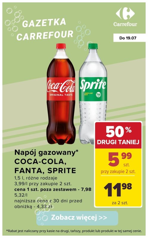 Carrefour - gazetka promocyjna Napoje gazowane do -50% od wtorku 15.07 do soboty 19.07 - strona 2