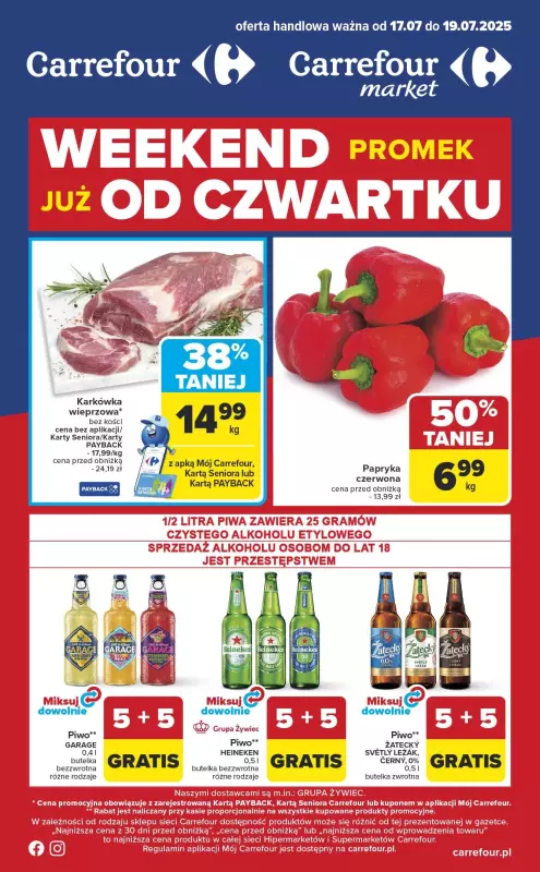 Carrefour - gazetka promocyjna Gazetka Weekend promek już od czwartku od czwartku 17.07 do soboty 19.07