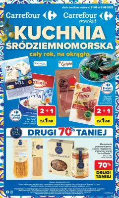 Carrefour - gazetka promocyjna Gazetka Kuchnia śródziemnomorska od poniedziałku 21.07 do soboty 02.08