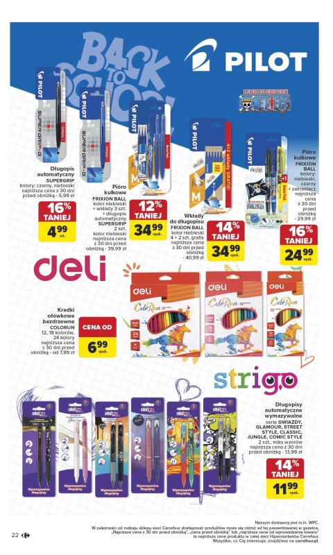 Carrefour - gazetka promocyjna Gazetka Szkoła nowy sezon od poniedziałku 28.07 do środy 13.08 - strona 22