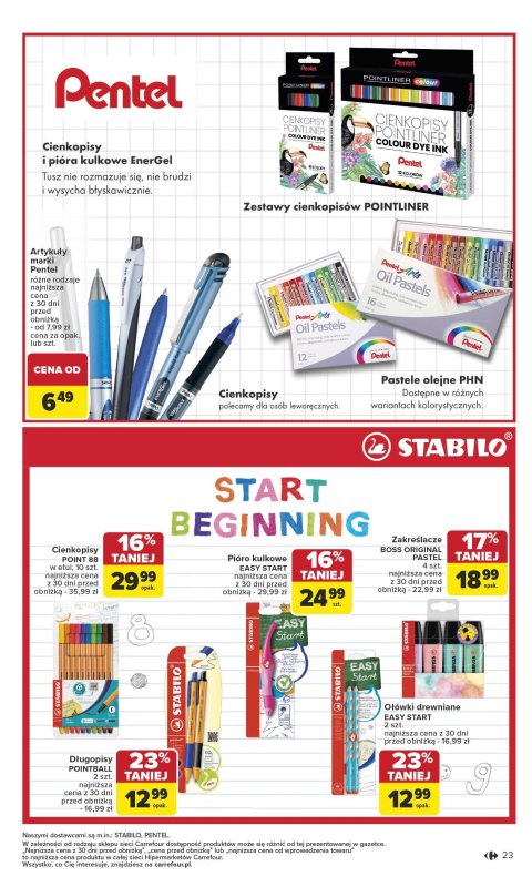 Carrefour - gazetka promocyjna Gazetka Szkoła nowy sezon od poniedziałku 28.07 do środy 13.08 - strona 23