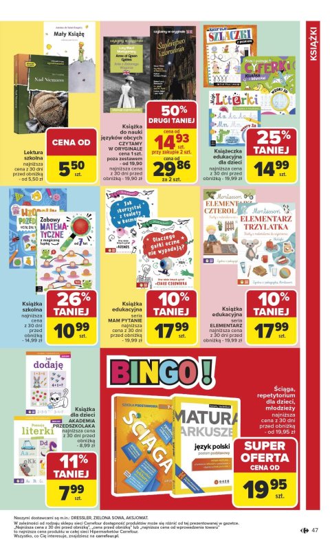 Carrefour - gazetka promocyjna Gazetka Szkoła nowy sezon od poniedziałku 28.07 do środy 13.08 - strona 47