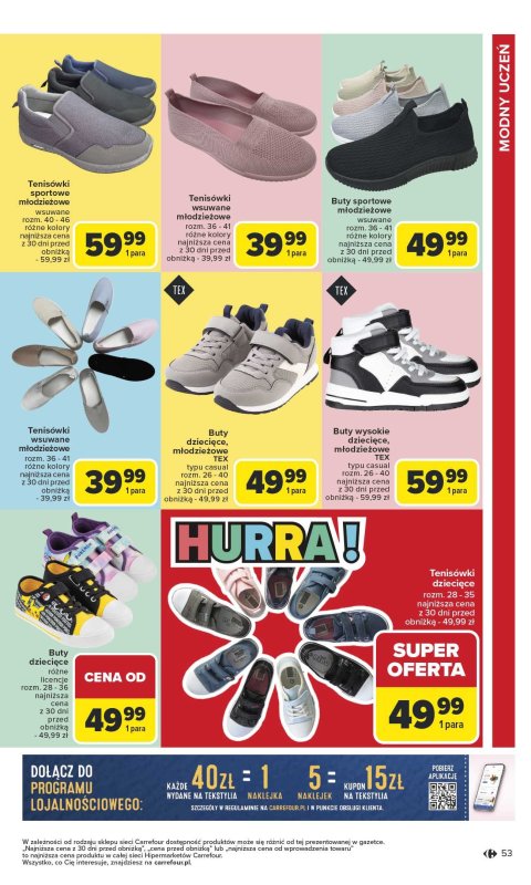 Carrefour - gazetka promocyjna Gazetka Szkoła nowy sezon od poniedziałku 28.07 do środy 13.08 - strona 53