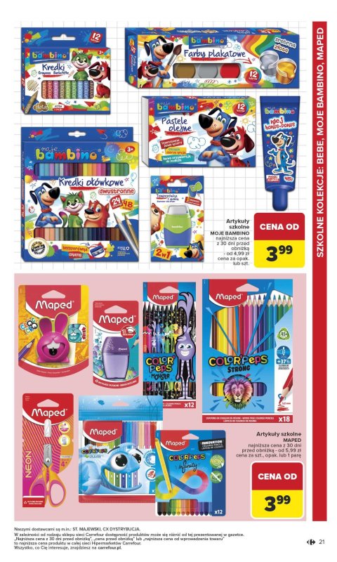 Carrefour - gazetka promocyjna Gazetka Szkoła nowy sezon od poniedziałku 28.07 do środy 13.08 - strona 21