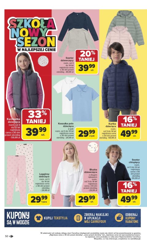 Carrefour - gazetka promocyjna Gazetka Szkoła nowy sezon od poniedziałku 28.07 do środy 13.08 - strona 50