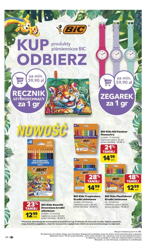 Carrefour - gazetka promocyjna Gazetka Szkoła nowy sezon od poniedziałku 28.07 do środy 13.08 - strona 24