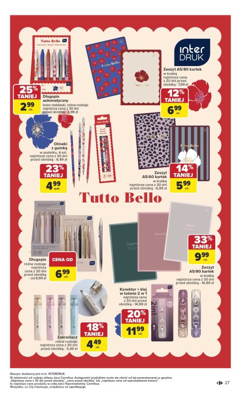 Carrefour - gazetka promocyjna Gazetka Szkoła nowy sezon od poniedziałku 28.07 do środy 13.08 - strona 27
