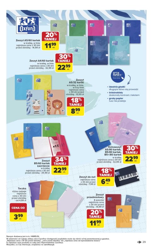 Carrefour - gazetka promocyjna Gazetka Szkoła nowy sezon od poniedziałku 28.07 do środy 13.08 - strona 29