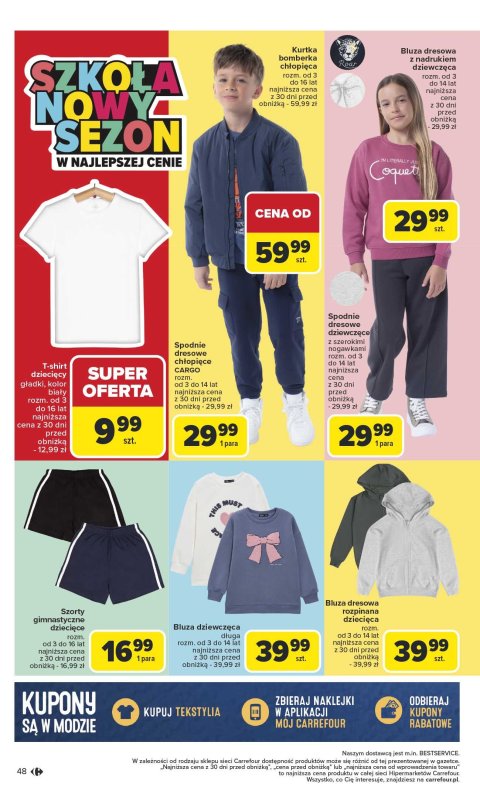 Carrefour - gazetka promocyjna Gazetka Szkoła nowy sezon od poniedziałku 28.07 do środy 13.08 - strona 48