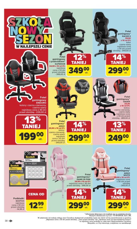 Carrefour - gazetka promocyjna Gazetka Szkoła nowy sezon od poniedziałku 28.07 do środy 13.08 - strona 38