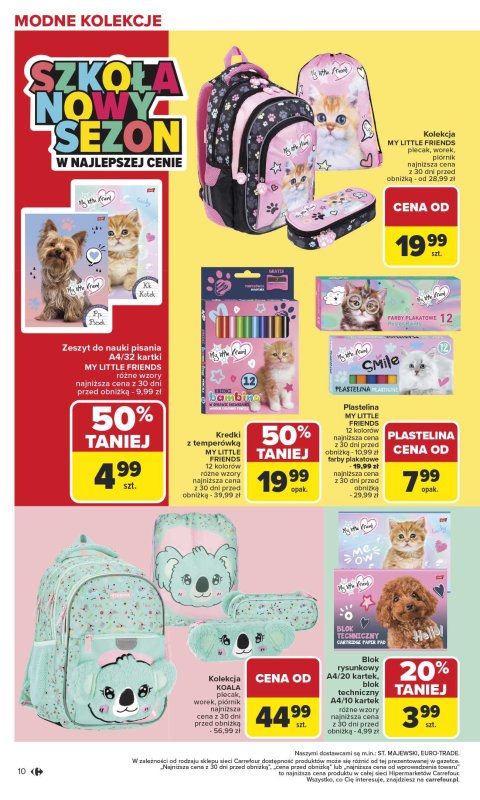 Carrefour - gazetka promocyjna Gazetka Szkoła nowy sezon od poniedziałku 28.07 do środy 13.08 - strona 10