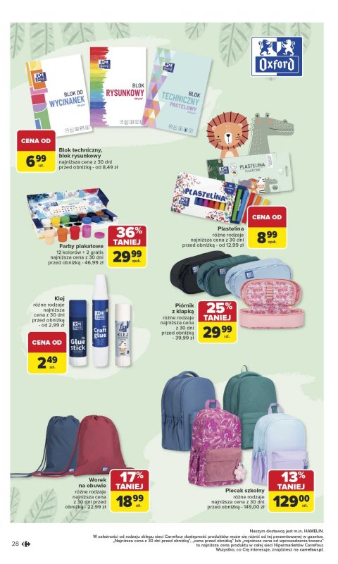 Carrefour - gazetka promocyjna Gazetka Szkoła nowy sezon od poniedziałku 28.07 do środy 13.08 - strona 28