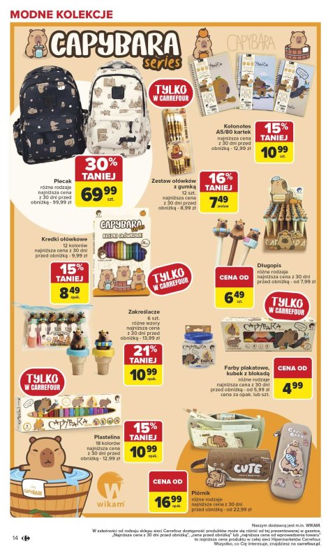 Carrefour - gazetka promocyjna Gazetka Szkoła nowy sezon od poniedziałku 28.07 do środy 13.08 - strona 14
