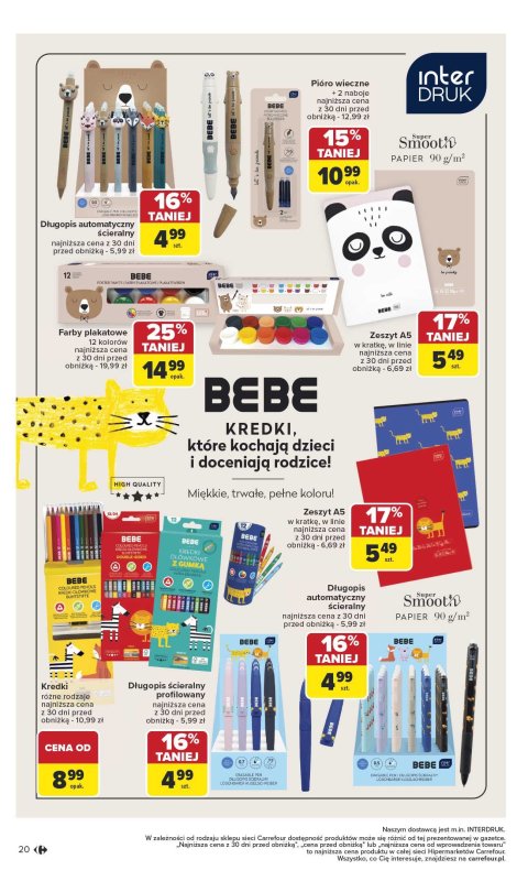 Carrefour - gazetka promocyjna Gazetka Szkoła nowy sezon od poniedziałku 28.07 do środy 13.08 - strona 20