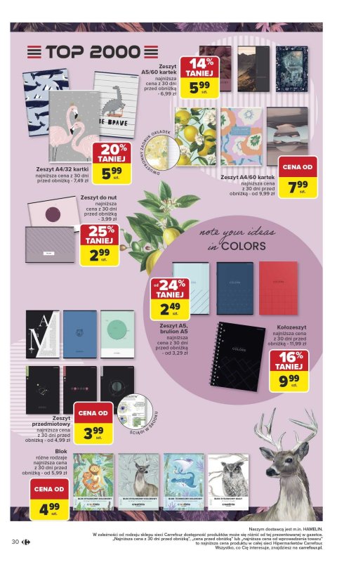 Carrefour - gazetka promocyjna Gazetka Szkoła nowy sezon od poniedziałku 28.07 do środy 13.08 - strona 30