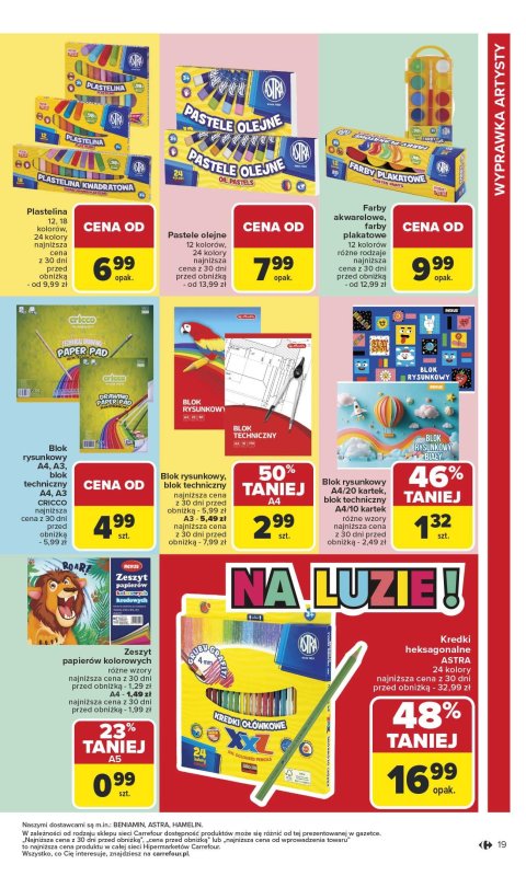 Carrefour - gazetka promocyjna Gazetka Szkoła nowy sezon od poniedziałku 28.07 do środy 13.08 - strona 19