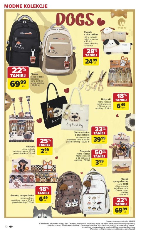 Carrefour - gazetka promocyjna Gazetka Szkoła nowy sezon od poniedziałku 28.07 do środy 13.08 - strona 12