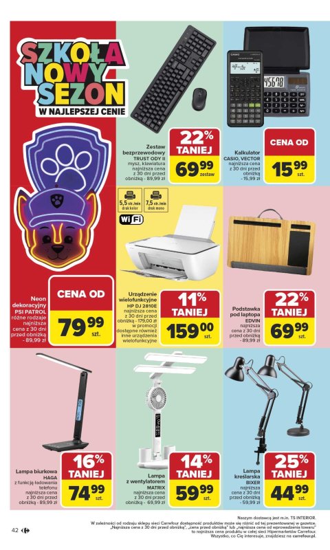 Carrefour - gazetka promocyjna Gazetka Szkoła nowy sezon od poniedziałku 28.07 do środy 13.08 - strona 42