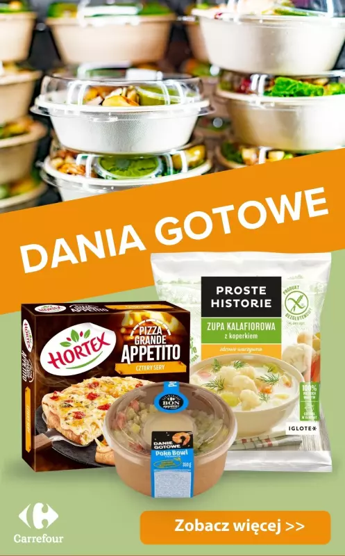 Carrefour - gazetka promocyjna Dania gotowe w supercenach!  