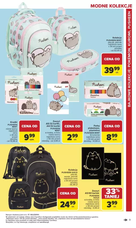 Carrefour - gazetka promocyjna Gazetka Szkoła nowy sezon od poniedziałku 28.07 do środy 13.08 - strona 9