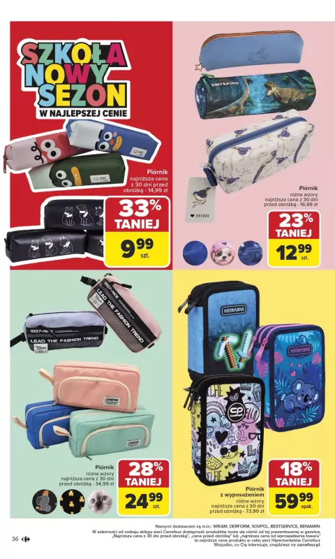 Carrefour - gazetka promocyjna Gazetka Szkoła nowy sezon od poniedziałku 28.07 do środy 13.08 - strona 36