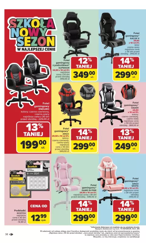Carrefour - gazetka promocyjna Gazetka Szkoła nowy sezon od poniedziałku 28.07 do środy 13.08 - strona 38