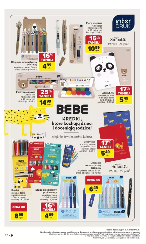 Carrefour - gazetka promocyjna Gazetka Szkoła nowy sezon od poniedziałku 28.07 do środy 13.08 - strona 20