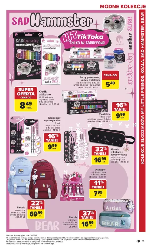 Carrefour - gazetka promocyjna Gazetka Szkoła nowy sezon od poniedziałku 28.07 do środy 13.08 - strona 11
