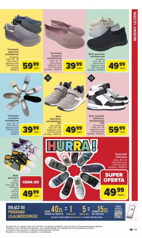 Carrefour - gazetka promocyjna Gazetka Szkoła nowy sezon od poniedziałku 28.07 do środy 13.08 - strona 53