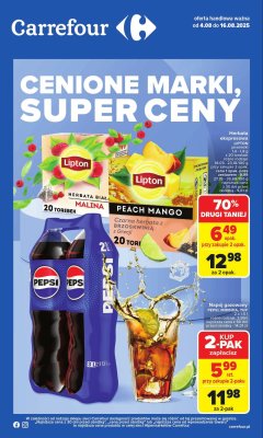 Carrefour - gazetka promocyjna Gazetka Cenione marki, super ceny  do soboty 16.08