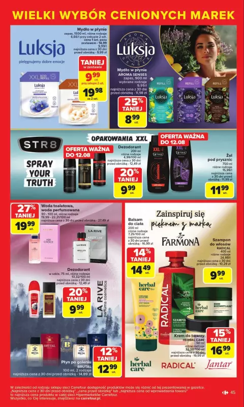 Carrefour - gazetka promocyjna Gazetka Cenione marki, super ceny  do soboty 16.08 - strona 45